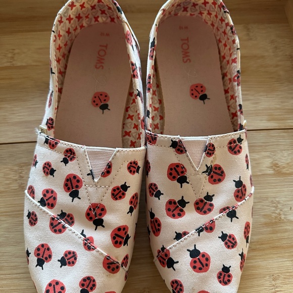 Toms Shoes - TOMS Ladybug Print Shoes - Red and Pink  (Size 10)